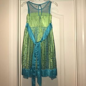 Girls Green and Blue Dress